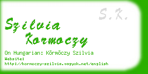 szilvia kormoczy business card