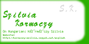 szilvia kormoczy business card